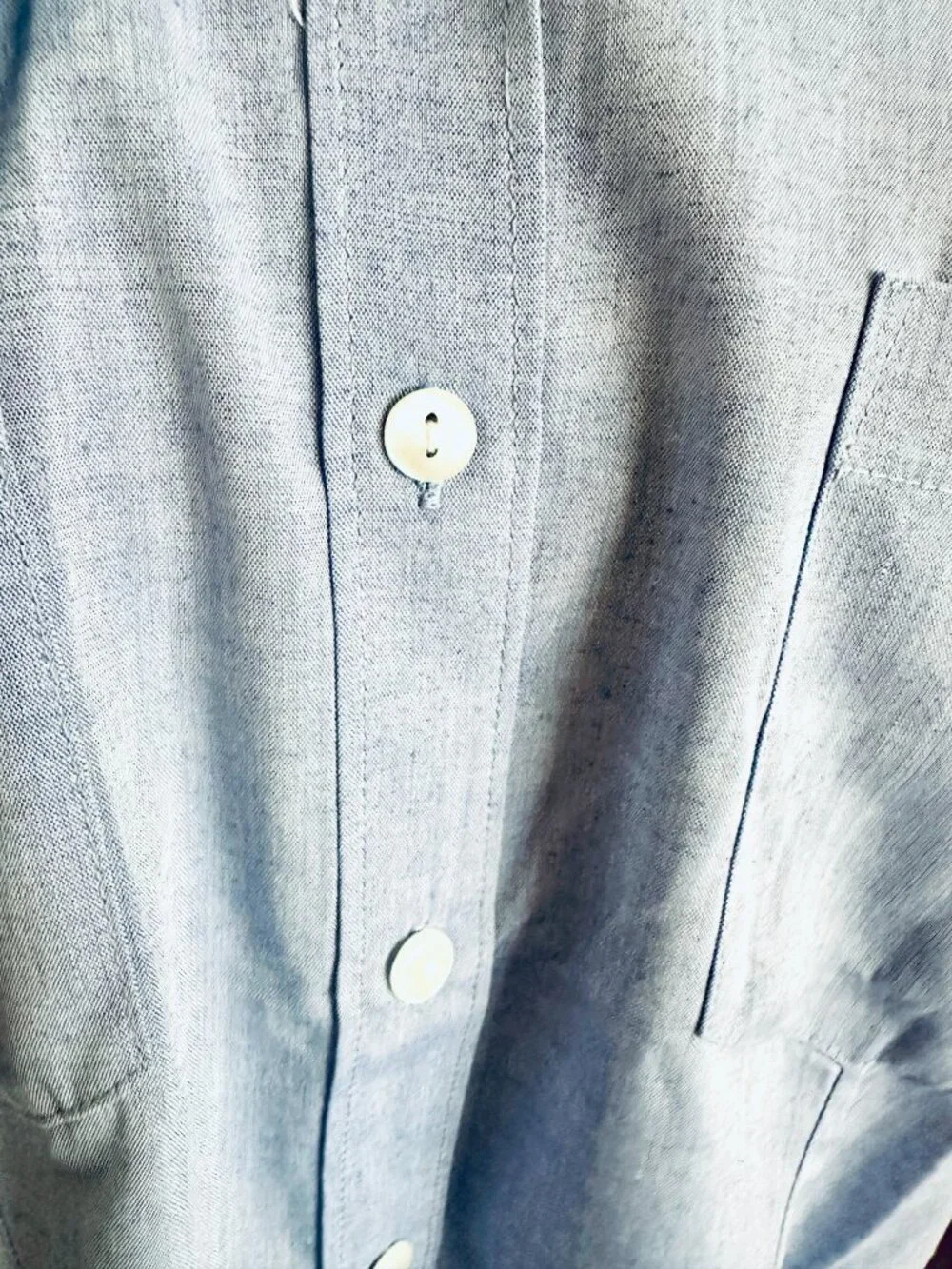 TravelSmith Long-Sleeve Moisture-Wicking Button-Down NWT Blue Shirt Size 16 - Picture 3 of 12